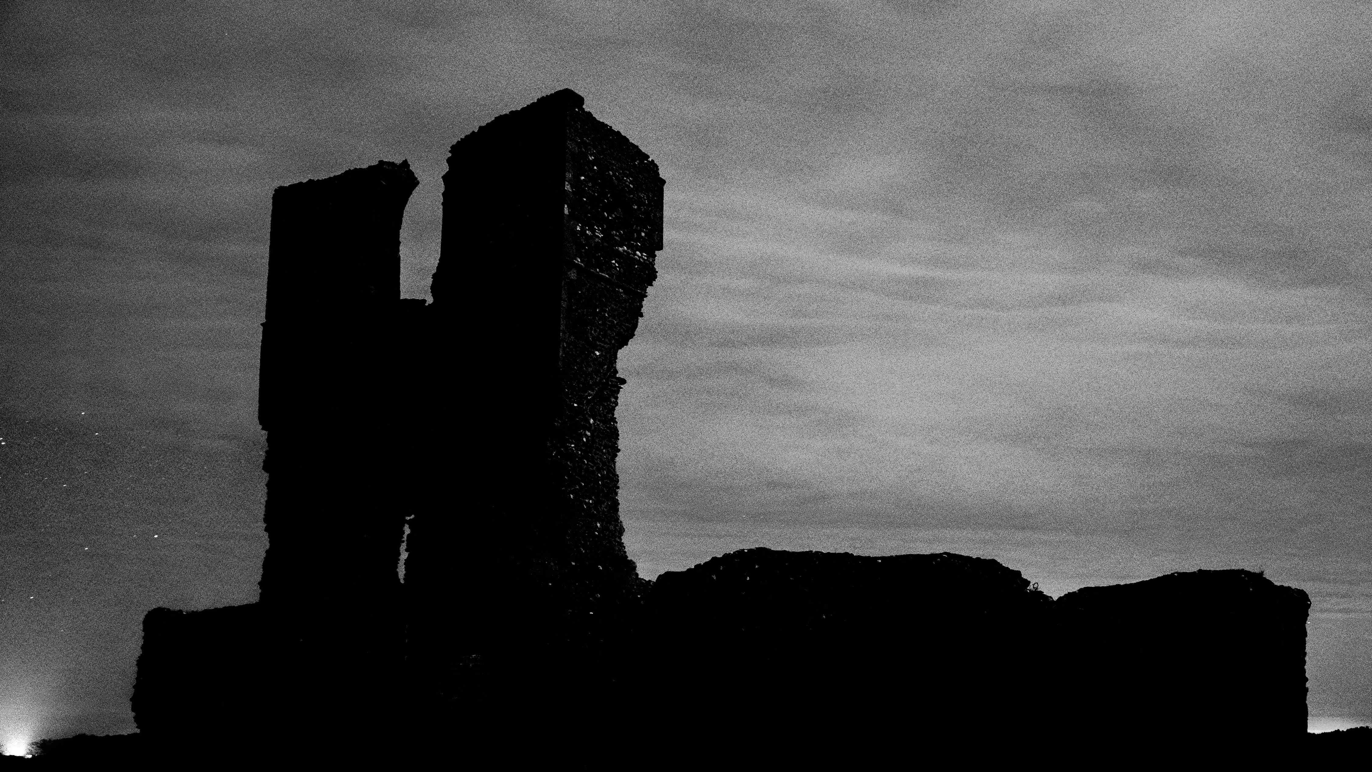 black and white church